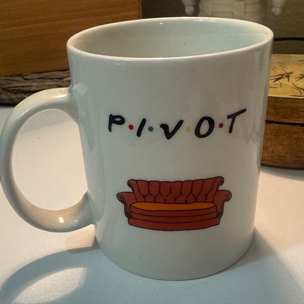 White Ceramic Mug with PIVOT Design